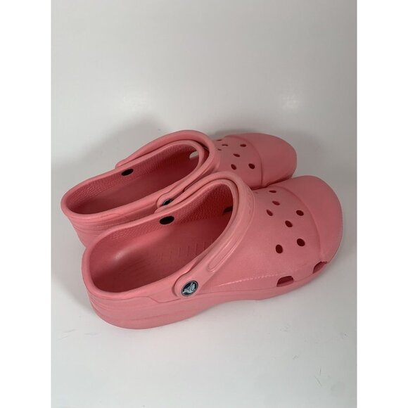 Pink Crocs Comfort Rubber Clogs Water unisex Shoes Women size 12-14 Men 10-11 - Picture 7 of 10